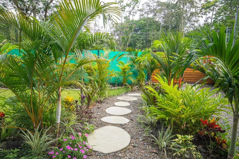 Private tropical garden patio at Crystal Jungle Villa